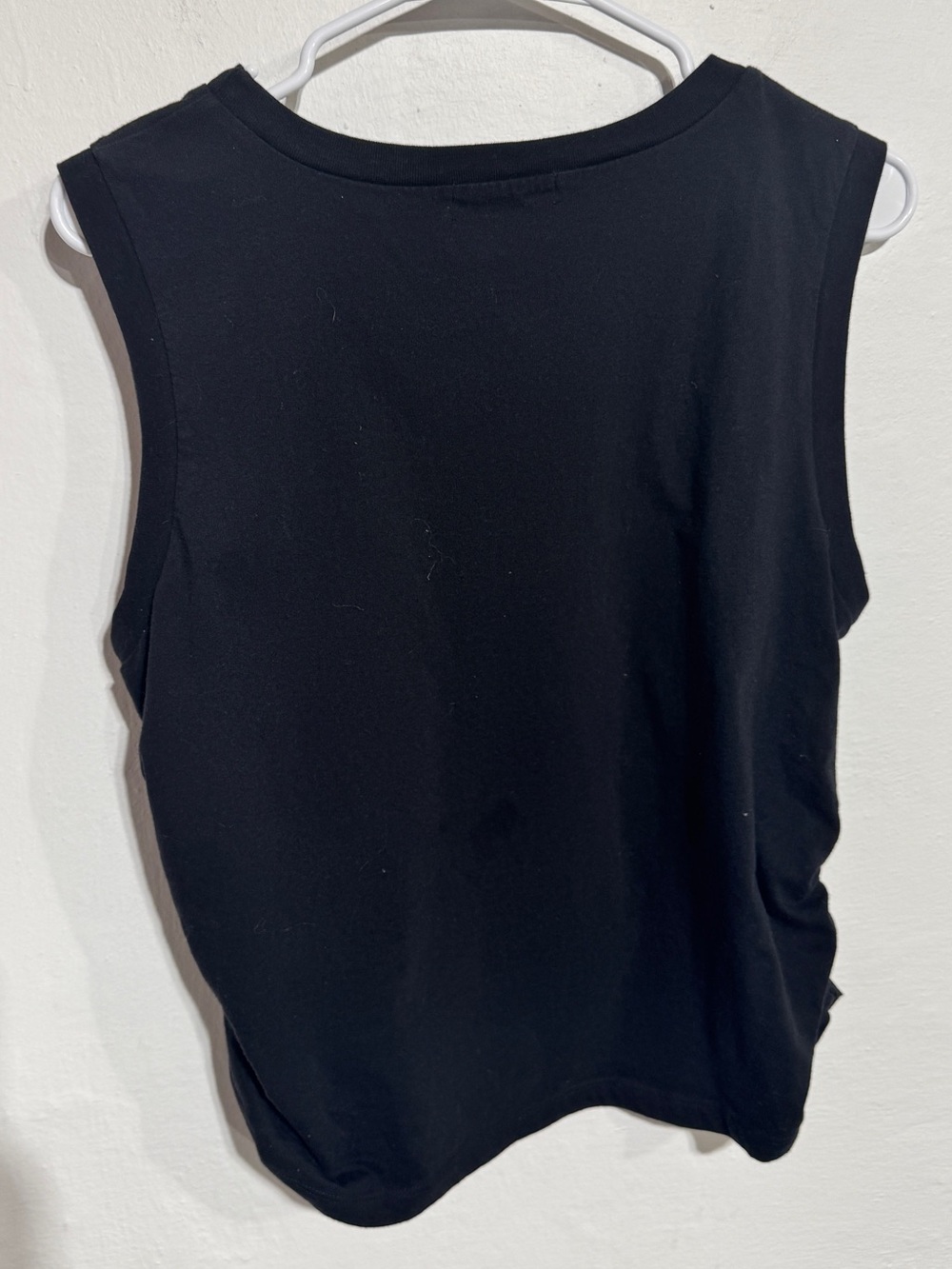 Michael Stars Black Sleeveless Lola Tank Top Ruched Side Stretch Knit large - Picture 6 of 7